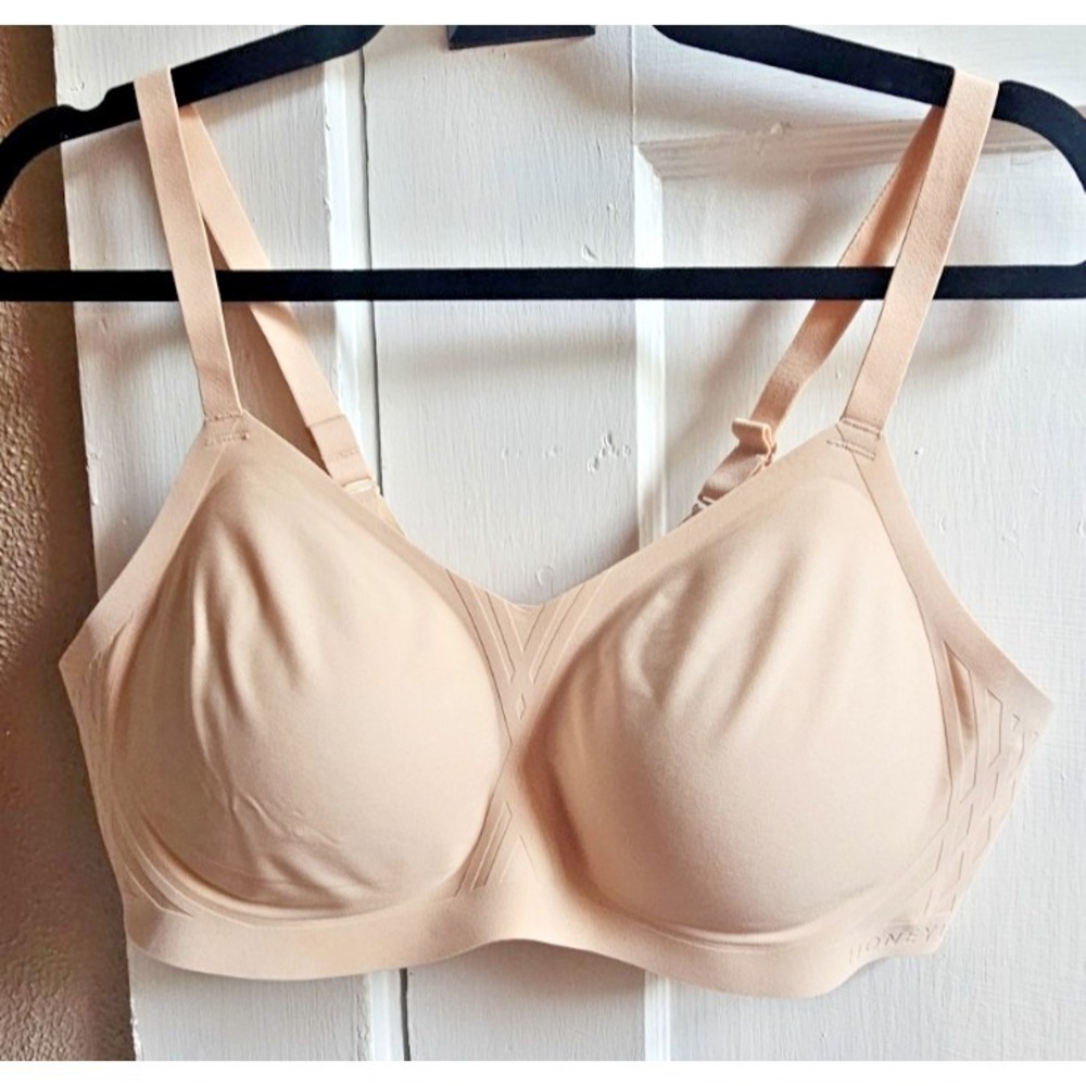 HONEY LOVE nude silhouette bra molded cups seamless wireless L